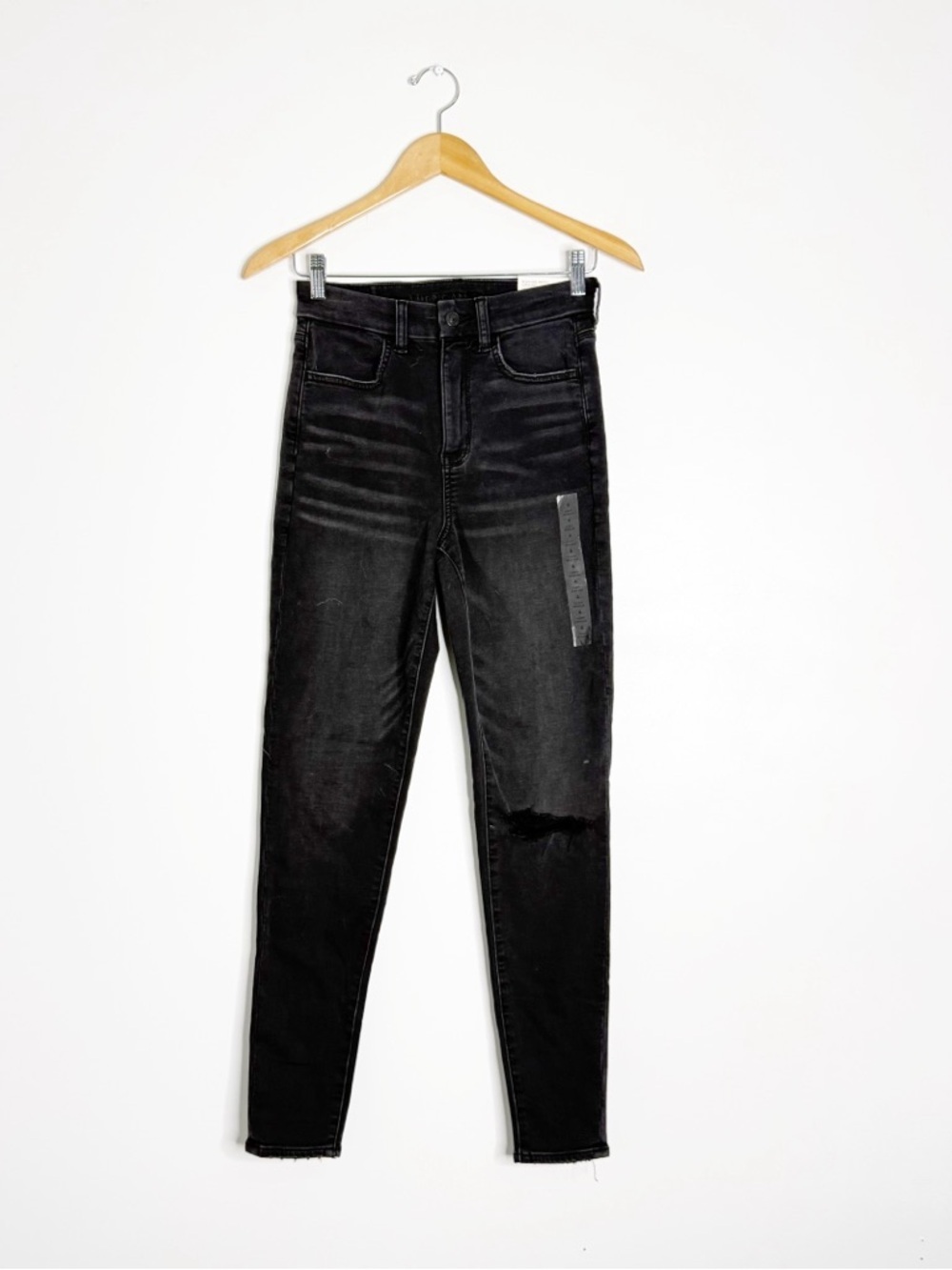 American Eagle Curvy Super High Rise Jegging Black Size 4 NWT Next Level Stretch
